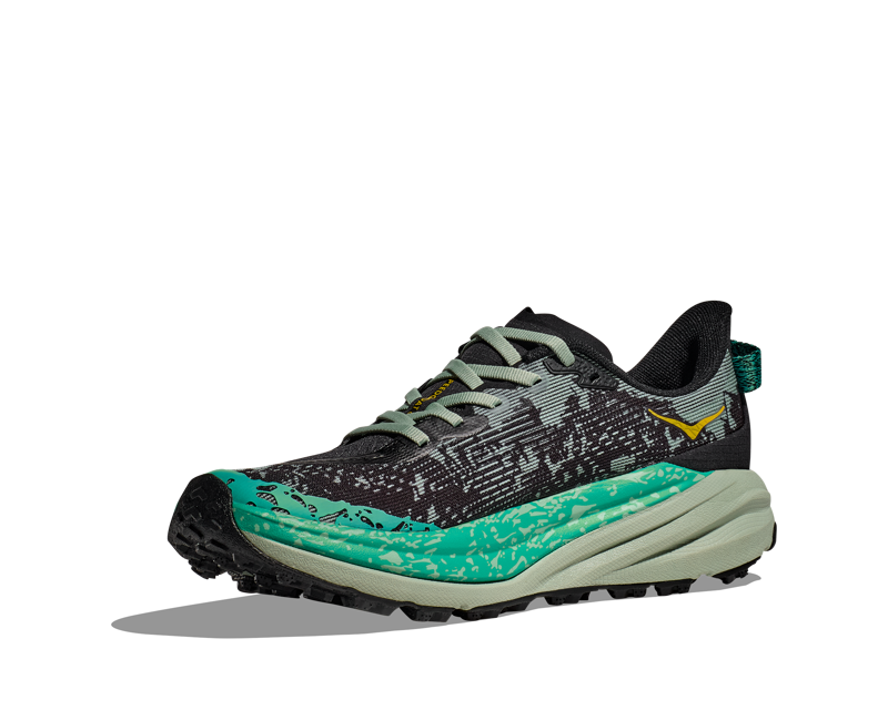 Hoka Speedgoat 6 Womens in Black/Aloe Vera-4