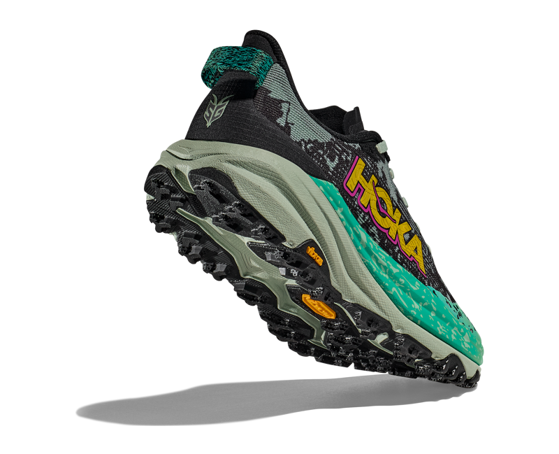 Hoka Speedgoat 6 Womens in Black/Aloe Vera-5