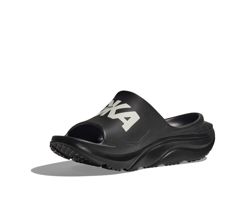 Hoka Ora Athletic Slide Unisex in Black/White-2