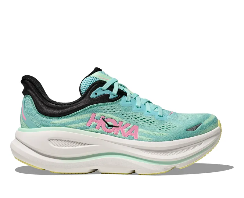Hoka Bondi 9 Road Running Womens in Blue Spark/Mint Fluorite