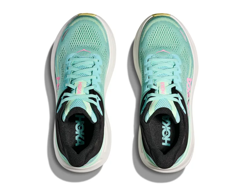 Hoka Bondi 9 Road Running Womens in Blue Spark/Mint Fluorite-1