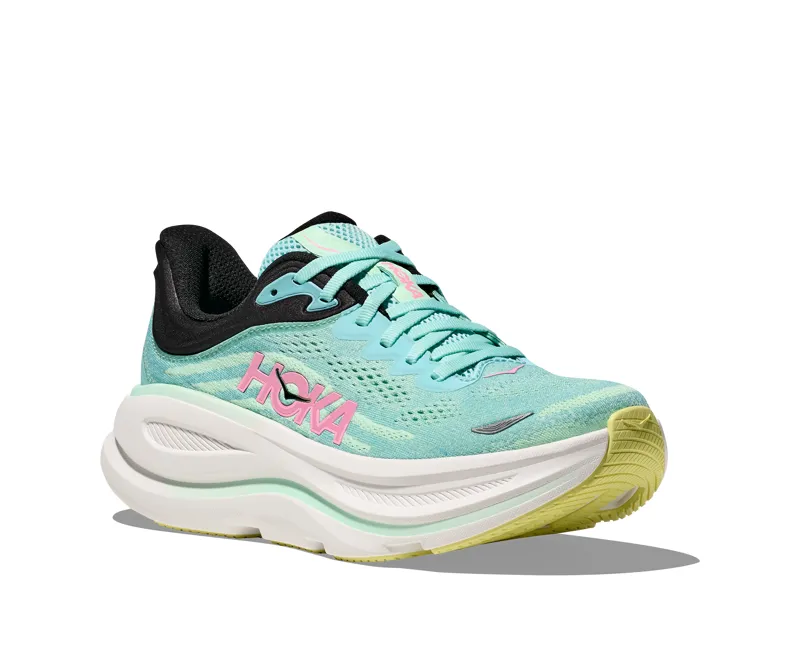 Hoka Bondi 9 Road Running Womens in Blue Spark/Mint Fluorite-5