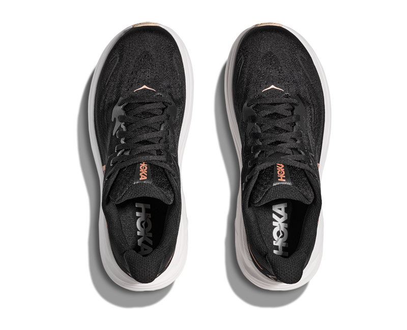 Hoka Clifton 10 Womens in Black/Rose Gold-6