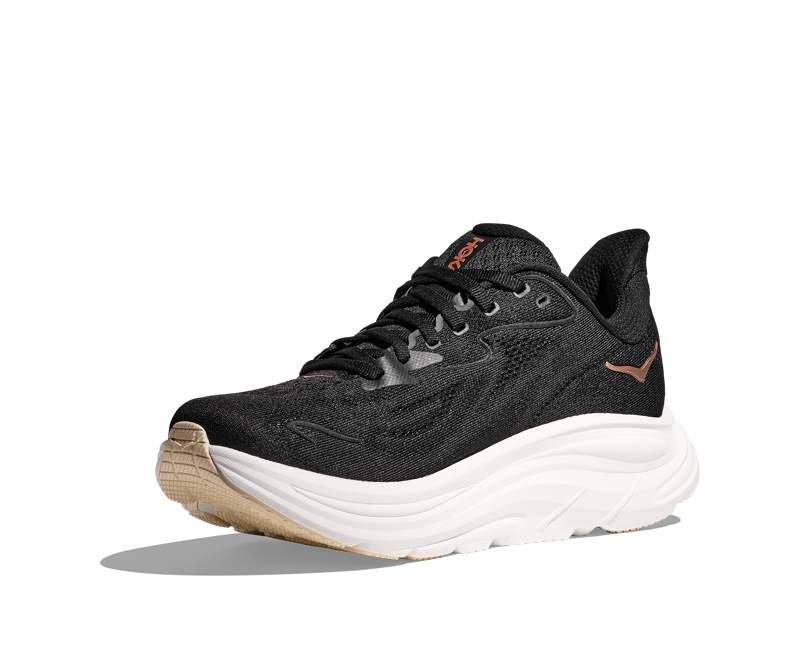 Hoka Clifton 10 Womens in Black/Rose Gold-2