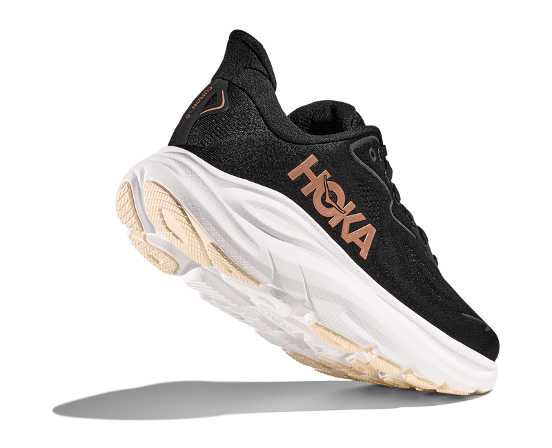 Hoka Clifton 10 Womens in Black/Rose Gold-7