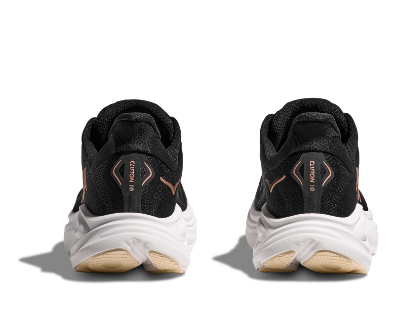 Hoka Clifton 10 Womens in Black/Rose Gold-5