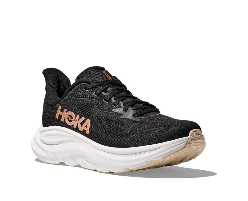 Hoka Clifton 10 Womens in Black/Rose Gold-4