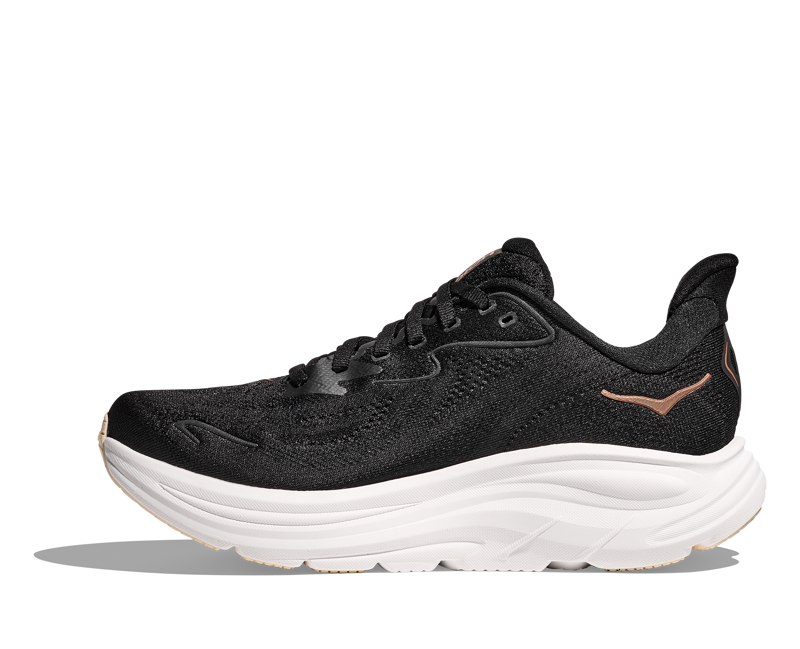 Hoka Clifton 10 Womens in Black/Rose Gold-3
