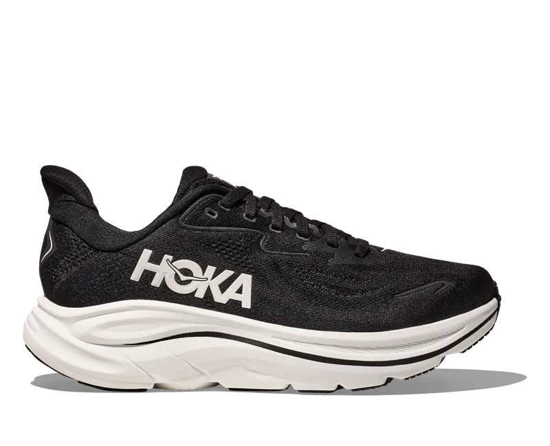 Hoka Clifton 10 Womens in Black / White