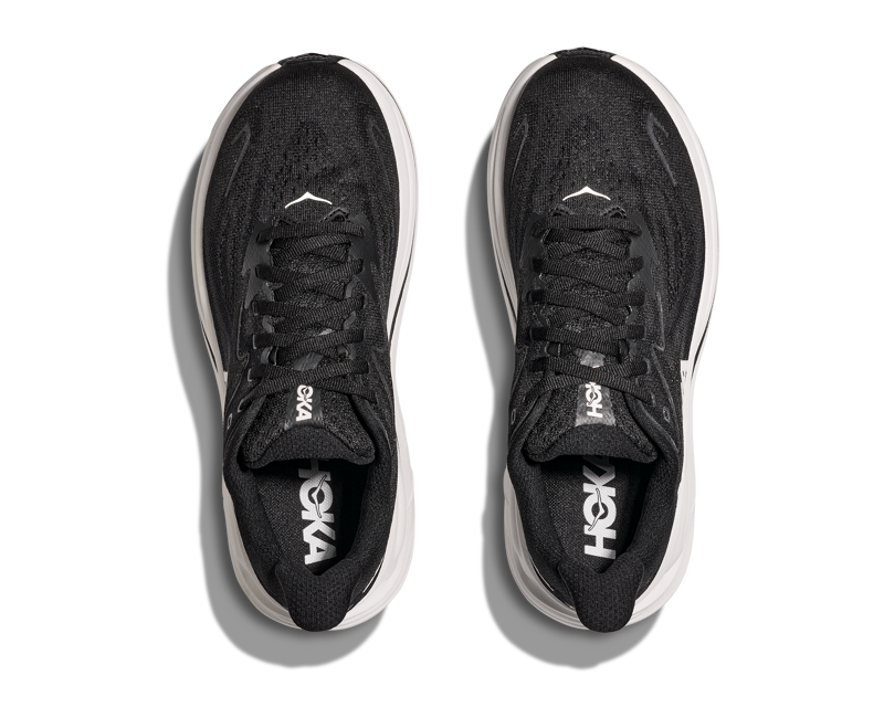Hoka Clifton 10 Womens in Black / White-5