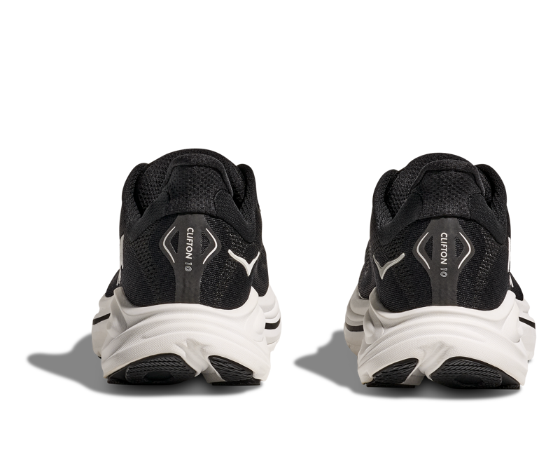 Hoka Clifton 10 Womens in Black / White-6