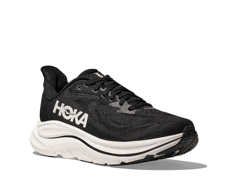 Hoka Clifton 10 Womens in Black / White-1