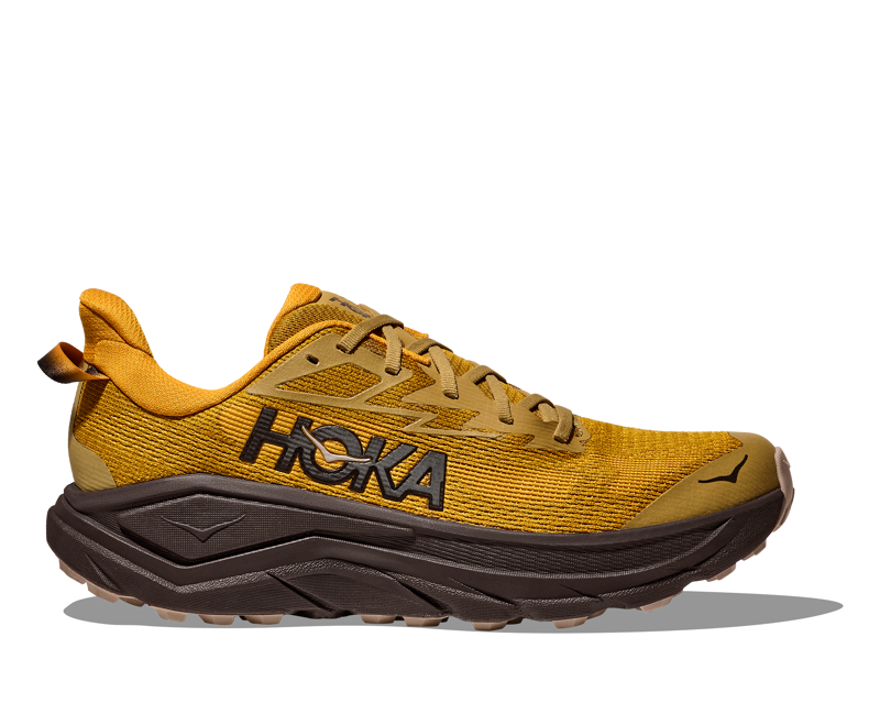 Hoka Challenger 8 Trail Running Shoes Mens in Mustard Seed/Black