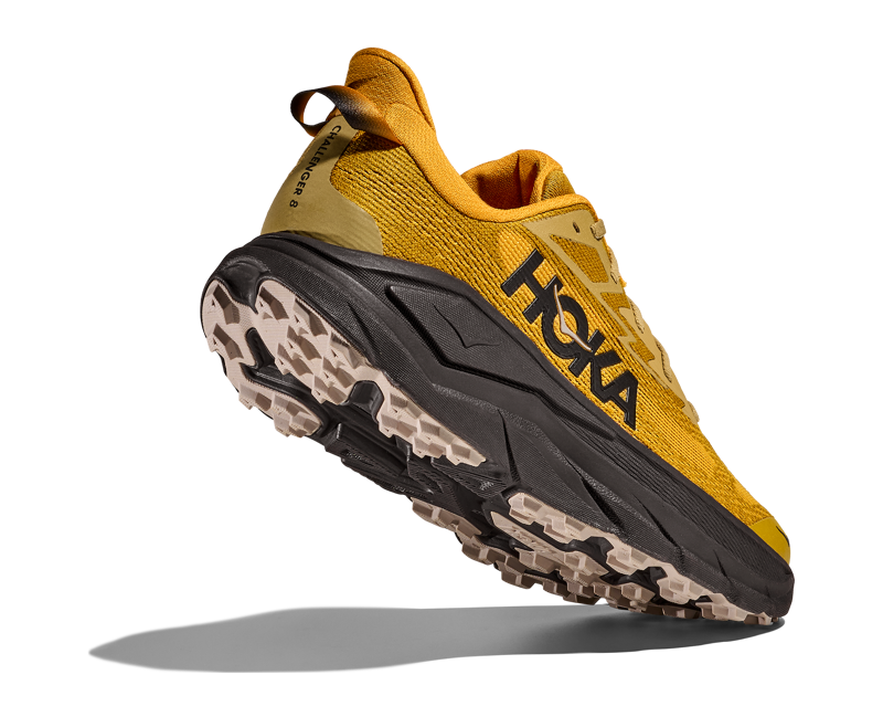Hoka Challenger 8 Trail Running Shoes Mens in Mustard Seed/Black-1