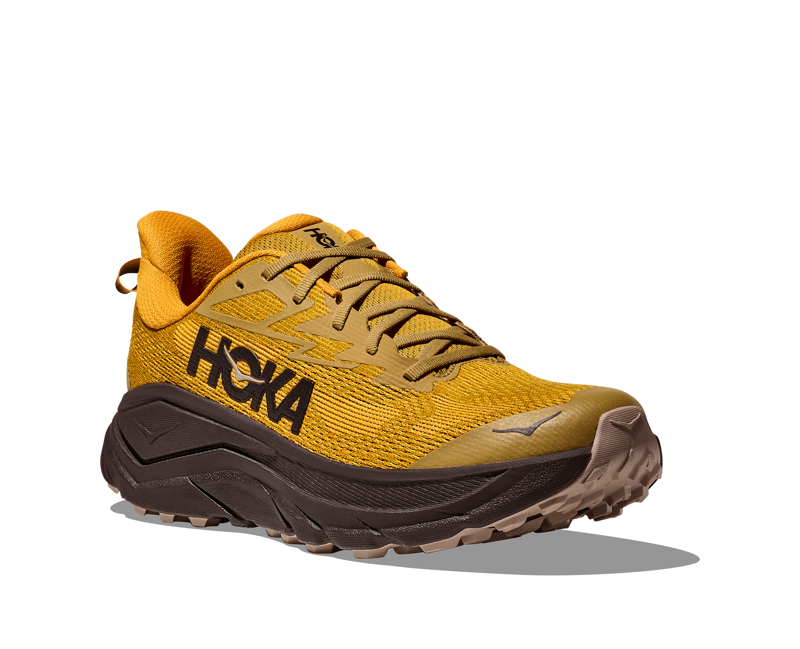 Hoka Challenger 8 Trail Running Shoes Mens in Mustard Seed/Black-6