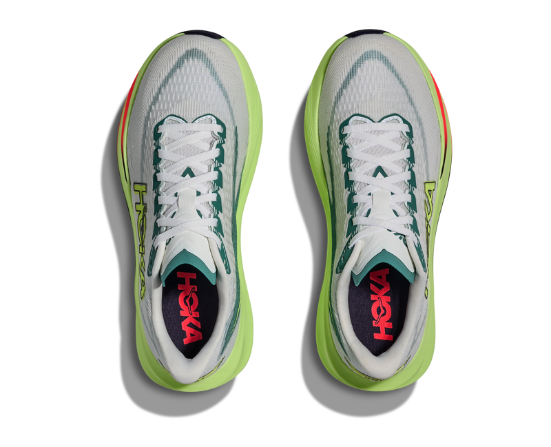Hoka Mach 7 Running Shoe Mens in Frost/Neon Yuzu-6