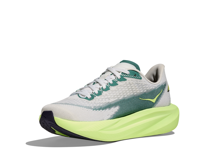 Hoka Mach 7 Running Shoe Mens in Frost/Neon Yuzu-5