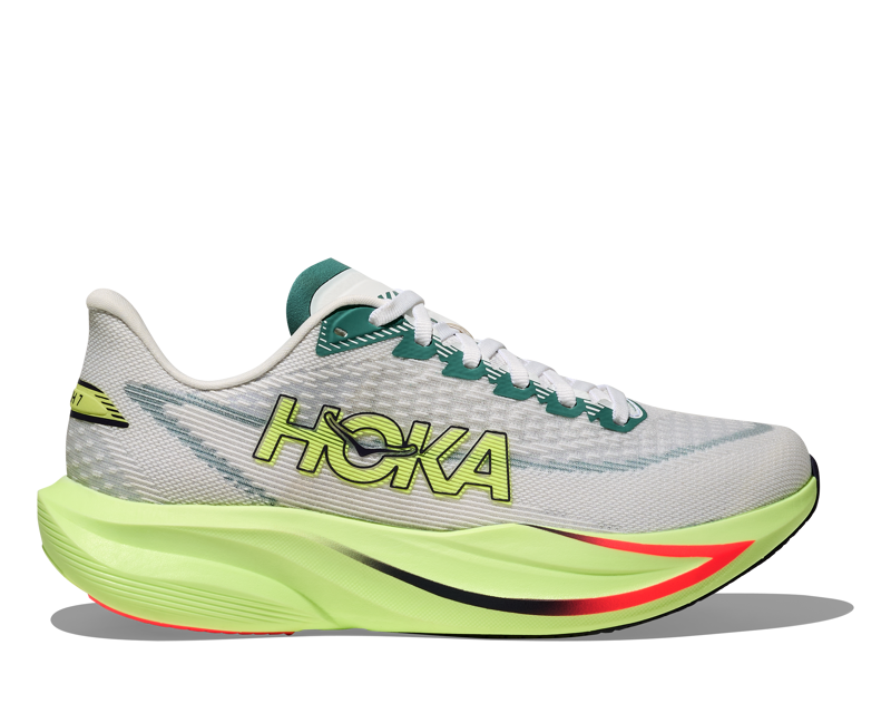 Hoka Mach 7 Road Running Shoes Womens in Frost/Neon Yuzu