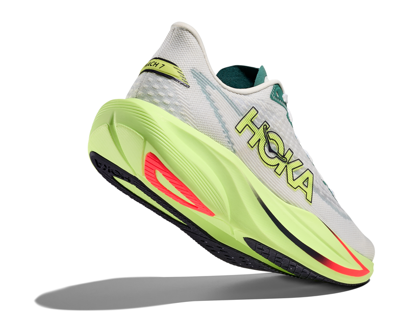 Hoka Mach 7 Road Running Shoes Womens in Frost/Neon Yuzu-1