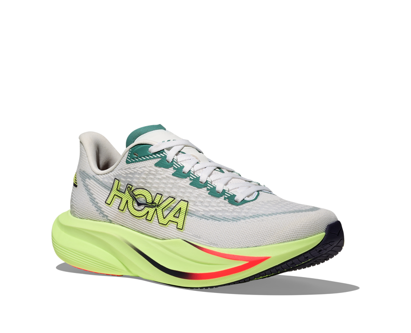 Hoka Mach 7 Road Running Shoes Womens in Frost/Neon Yuzu-3
