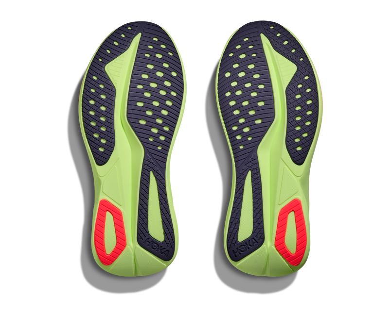 Hoka Mach 7 Road Running Shoes Womens in Frost/Neon Yuzu-2