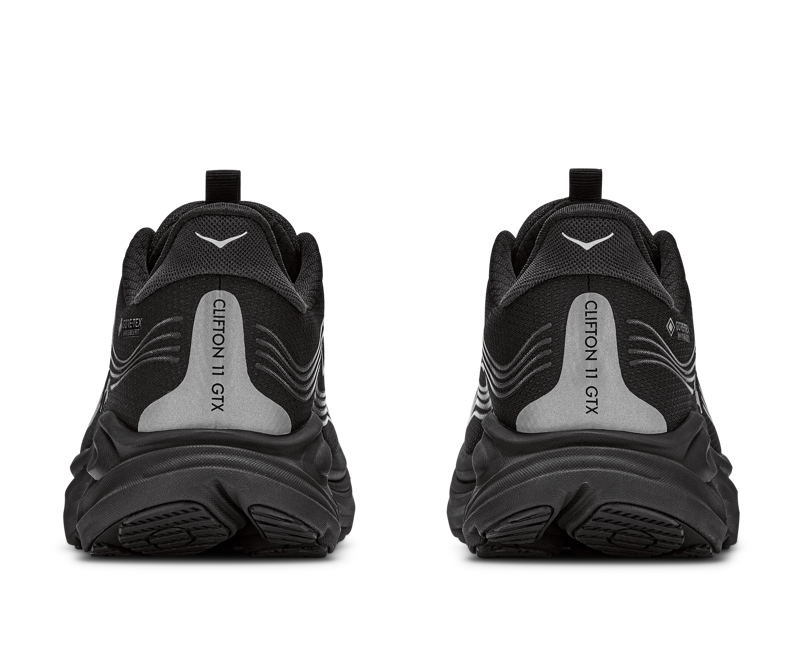 Hoka Clifton 11 GoreTex Wide Road Running Shoe Mens in Black/Black-6