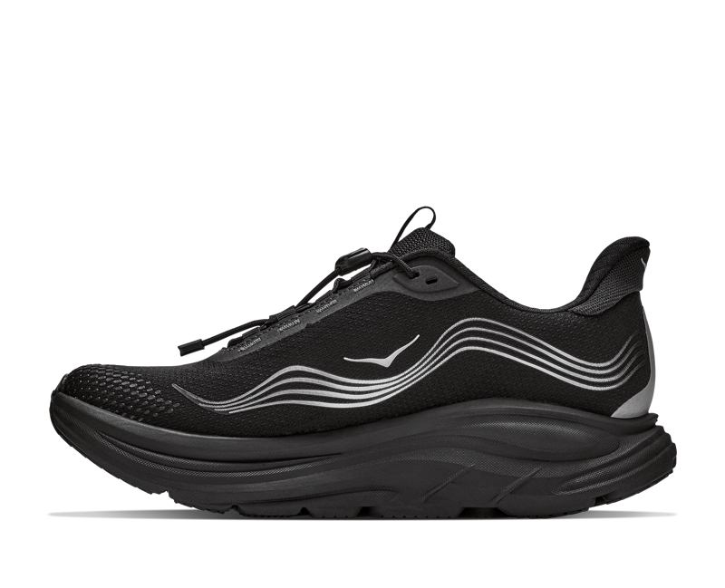 Hoka Clifton 11 GoreTex Wide Road Running Shoe Mens in Black/Black-3