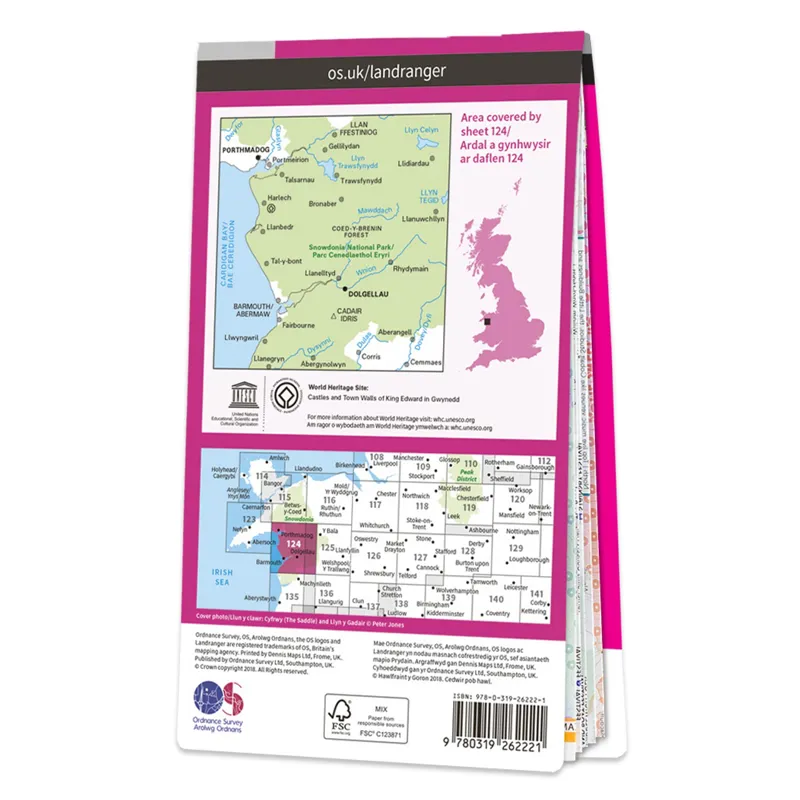 OS Landranger Map 124 Porthmadog and Dolgellau-1