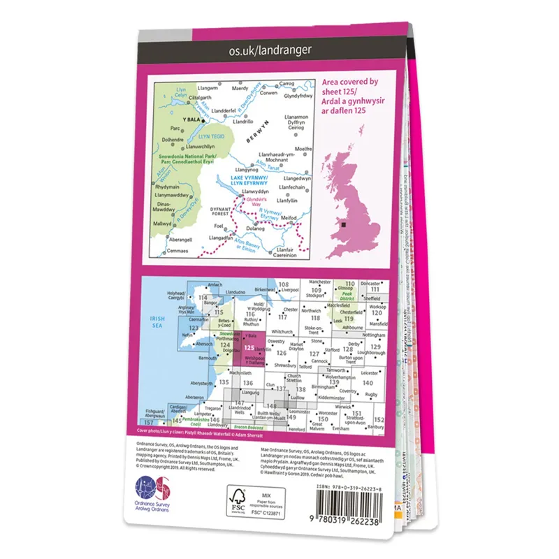 OS Landranger 125 Bala and Lake Vyrnwy Berwyn-1