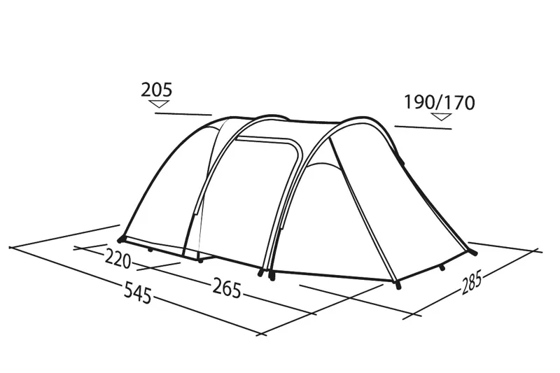 Robens Paso Flex 5 Person Family Tent in Green with FREE Footprint-8