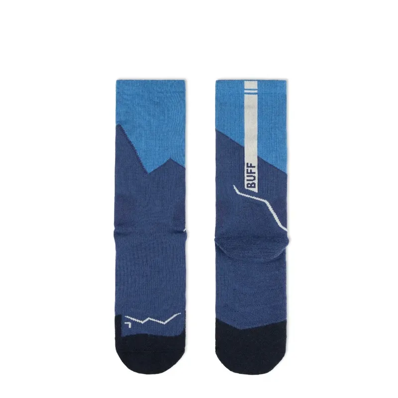 Buff Merino Midweight Crew Socks in Blue-2