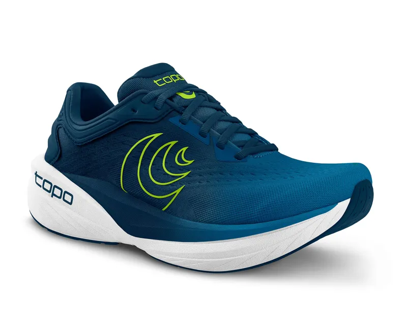 Topo Phantom 4 Wide Running Shoe Mens in Blue/Lime-2