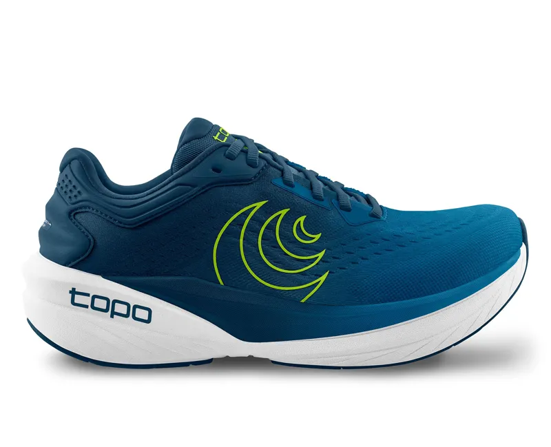 Topo Phantom 4 Wide Running Shoe Mens in Blue/Lime