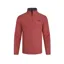 Weird Fish Newark Eco 1/4 Zip Grid Fleece Mens in Barberry Red