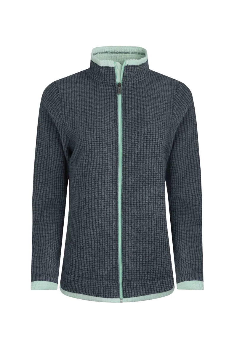 Weird Fish Ariana Eco Full Zip Grid Fleece Womens in Rich Navy