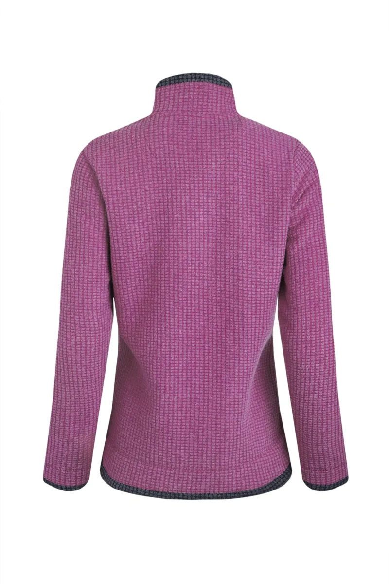 Weird Fish Beye Eco 1/4 Zip Grid Fleece Womens in Dark Raspberry-1
