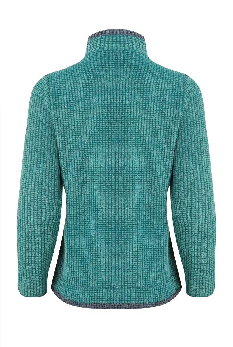 Weird Fish Beye Eco 1/4 Zip Grid Fleece Womens in Leaf Green-1