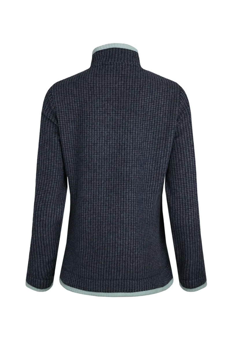 Weird Fish Beye Eco 1/4 Zip Grid Fleece Womens in Rich Navy-1