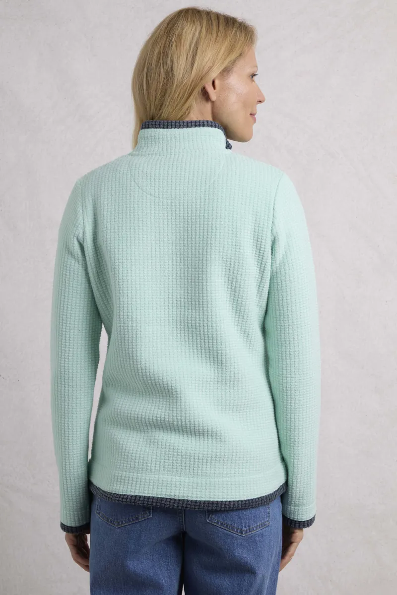 Weird Fish Beye Eco 1/4 Zip Grid Fleece Womens in Seaspray-3