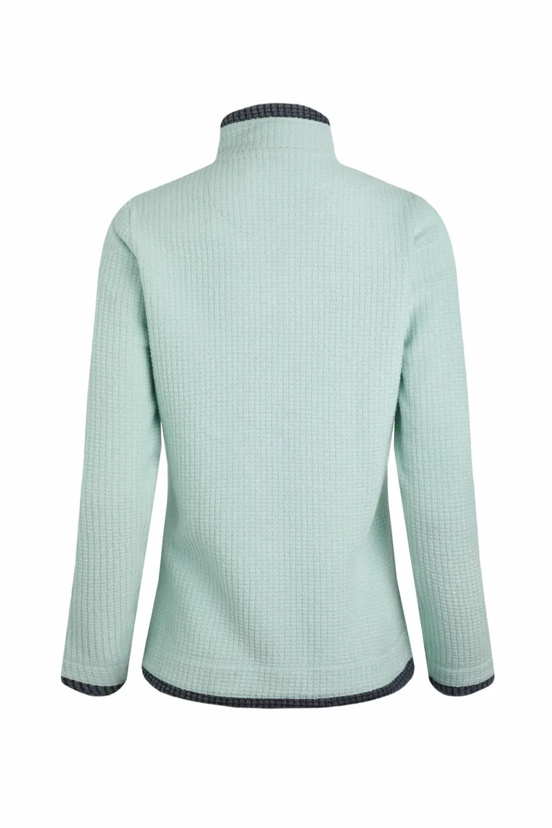 Weird Fish Beye Eco 1/4 Zip Grid Fleece Womens in Seaspray-1
