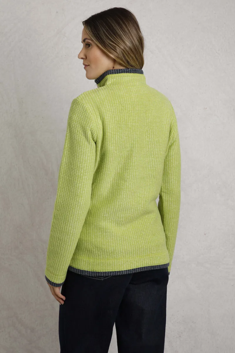 Weird Fish Beye Eco 1/4 Zip Grid Fleece Womens in Tarragon-6