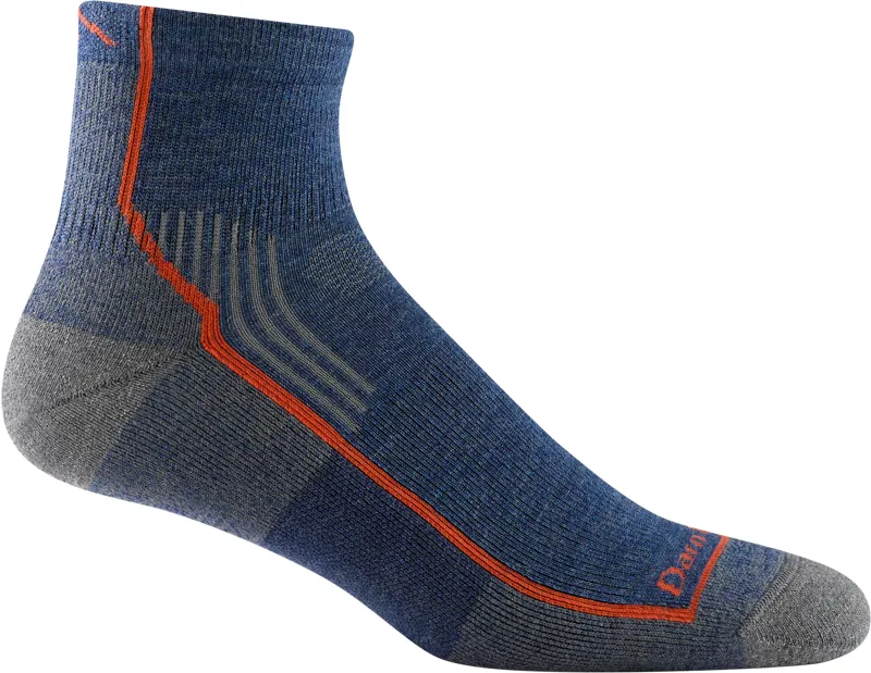Darn Tough Mens Light Hiker Quarter Lightweight Hiking Sock Denim