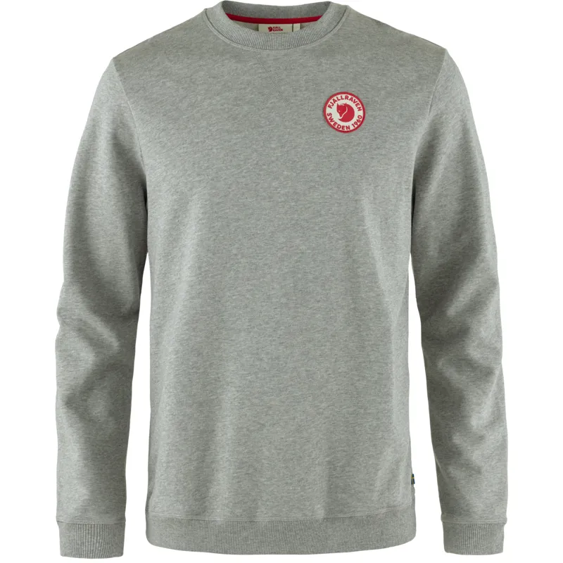 Fjallraven 1960 Logo Badge Sweater Mens in Grey/Melange