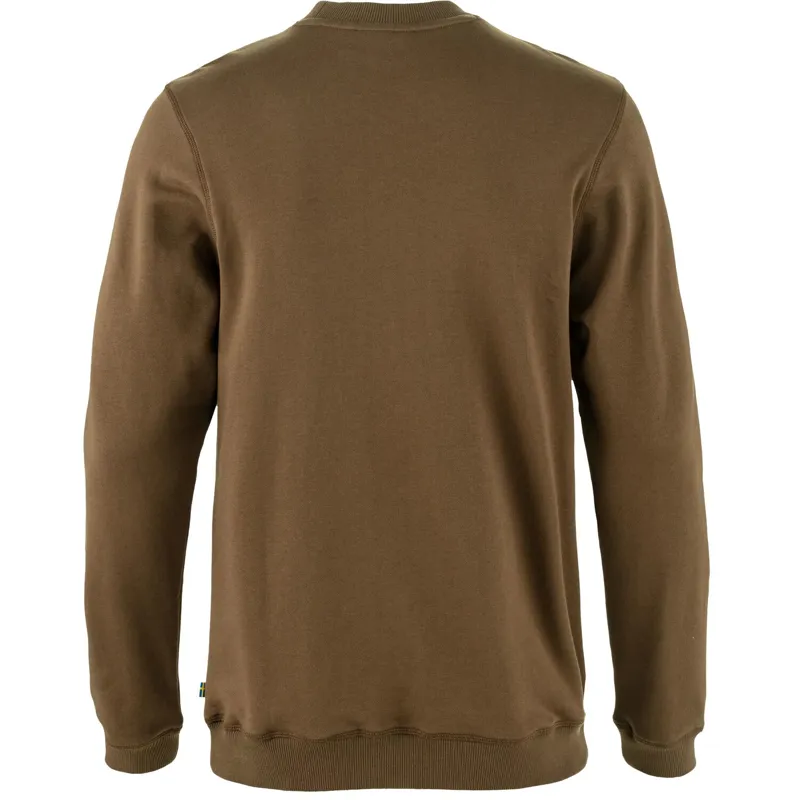 Fjallraven 1960 Logo Badge Sweater Mens in Dark Oak-1