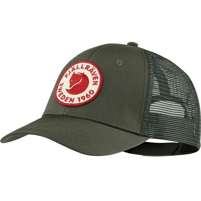 Fjallraven 1960 Logo Langtradarkeps Hat in Deep Forest