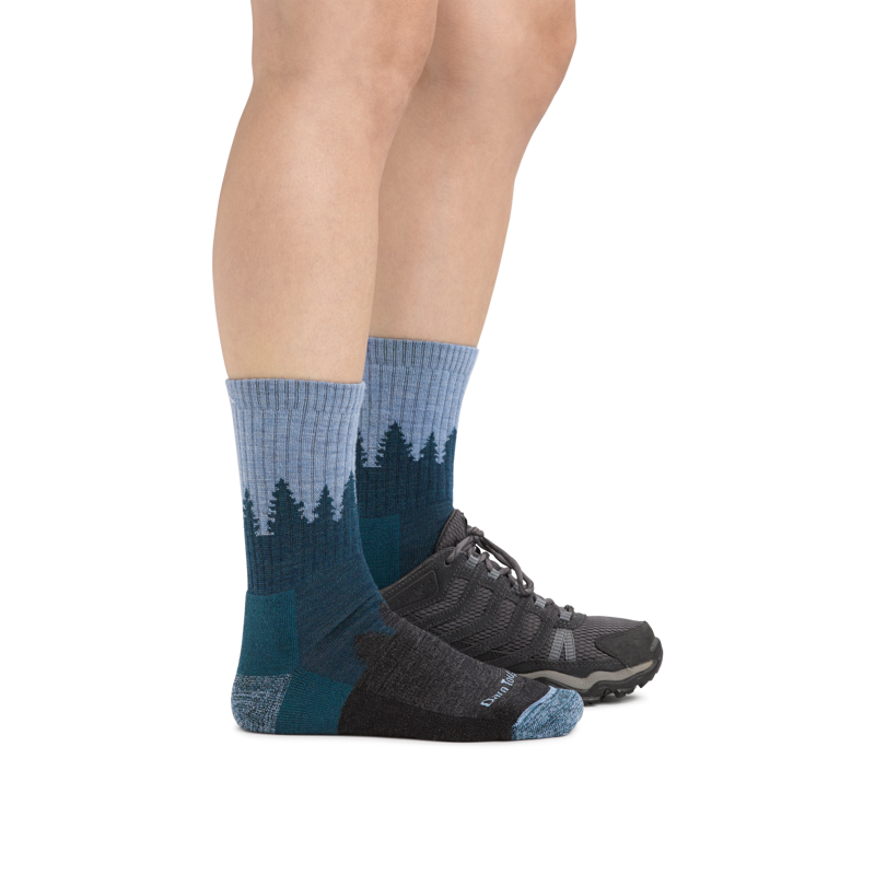 Darn Tough Treeline Micro Crew Midweight Socks Womens in Blue-2