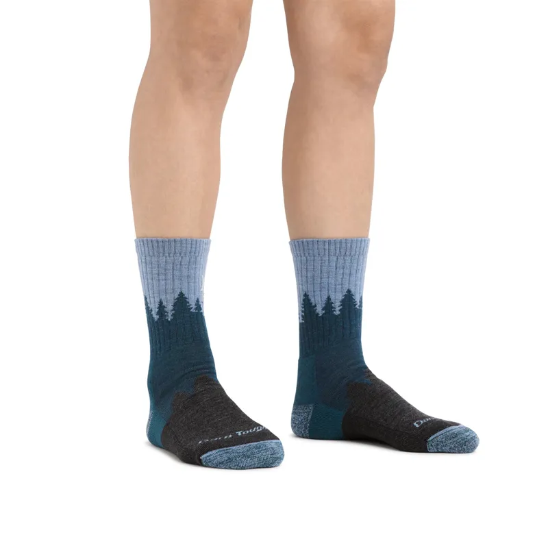 Darn Tough Treeline Micro Crew Midweight Socks Womens in Blue-3