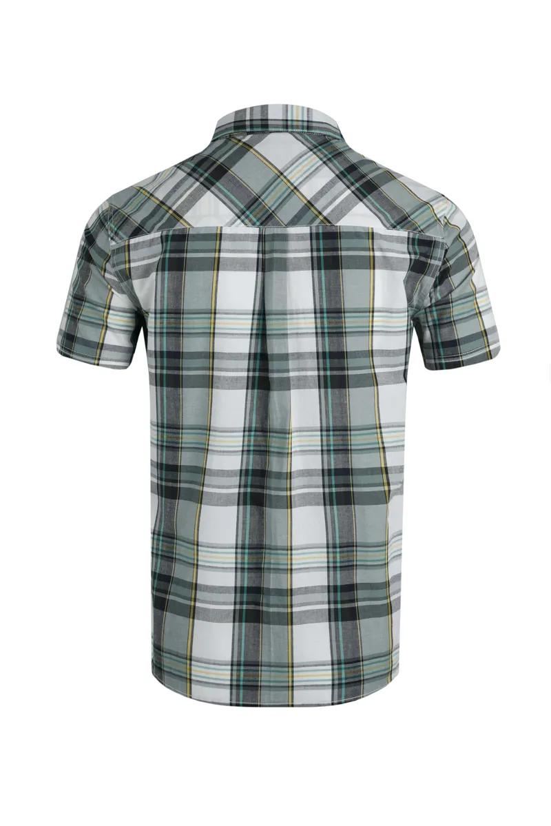 Weird Fish Judd Organic Short Sleeve Check Shirt Mens in Dusty White-1