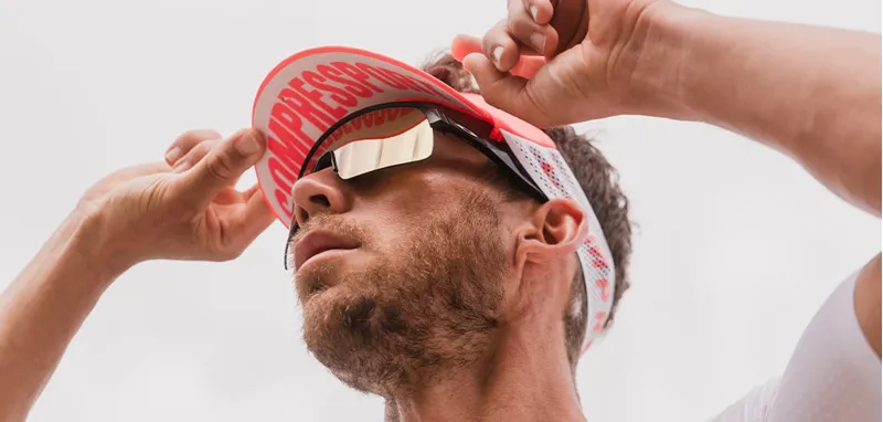 CompresSport Pro Racing Running Visor in Fluo Red-4