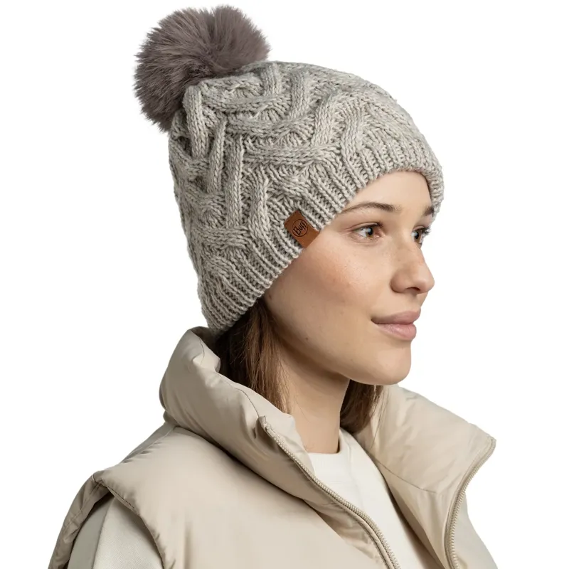 Buff Caryn Knitted and Fleece Band Hat in Cru-3